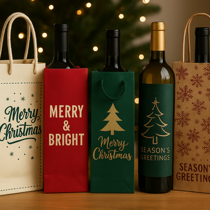 Vánoční tašky na víno